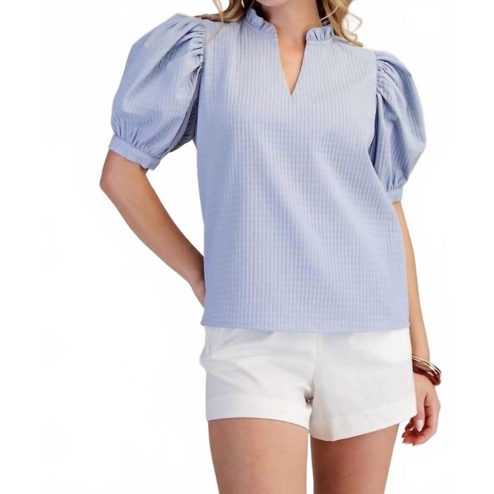 NEW GLAM terri blouse in baby blue